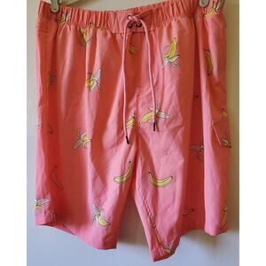 No Retreat Men's Size XL Banana Print Swim Trunks Board Shorts NWT